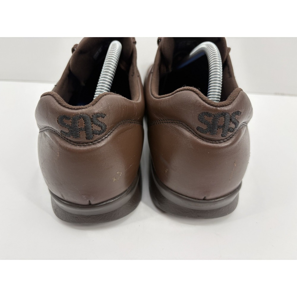 SAS Time Out Walking Shoes Men's 11 Walnut Brown Leather Comfort USA, PowerStep - Picture 5 of 13